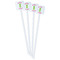 Pineapples White Plastic Stir Stick - Double Sided - Square - Front