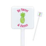 Pineapples Square Plastic Stir Sticks (Personalized)