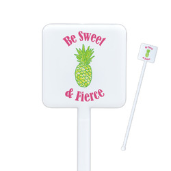 Pineapples Square Plastic Stir Sticks (Personalized)