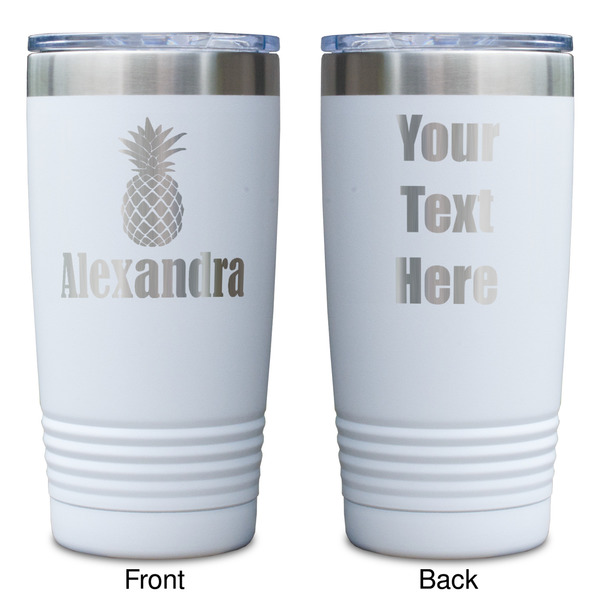 Pineapples White Polar Camel Tumbler - 20oz - Double Sided - Approval