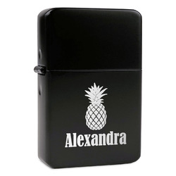 Pineapples Windproof Lighter - Black - Double Sided (Personalized)