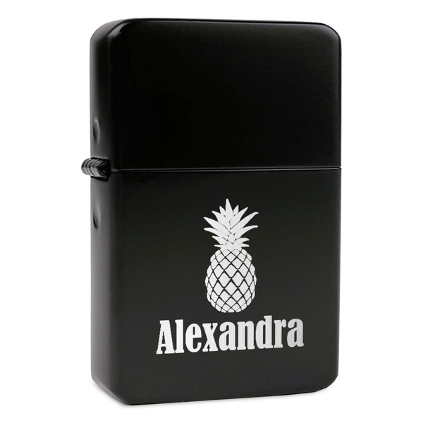 Custom Pineapples Windproof Lighter - Black - Double Sided (Personalized)