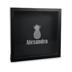 Pineapples Wine Cork Shadow Box - 12in x 12in (Personalized)