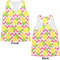 Pineapples Womens Racerback Tank Tops - Medium - Front and Back
