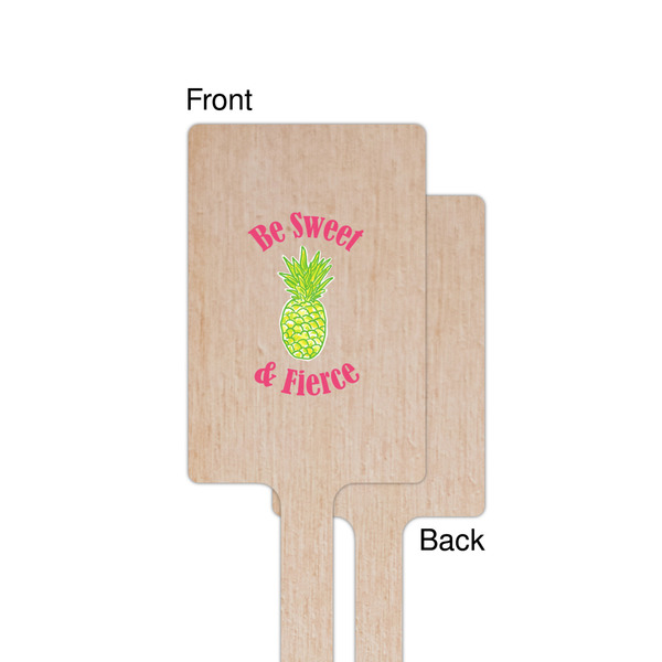 Pineapples Wooden 6.25" Stir Stick - Rectangular - Single - Front & Back
