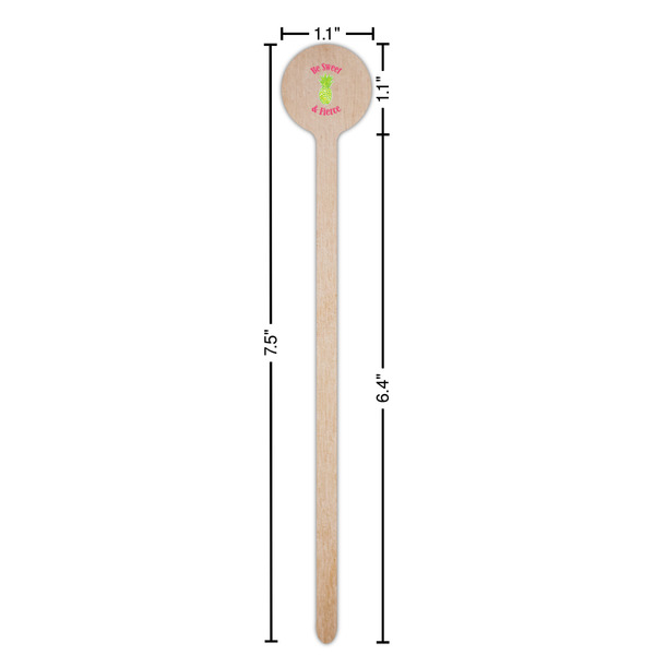 Pineapples Wooden 7.5" Stir Stick - Round - Dimensions