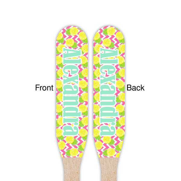 Pineapples Wooden Food Pick - Paddle - Double Sided - Front & Back