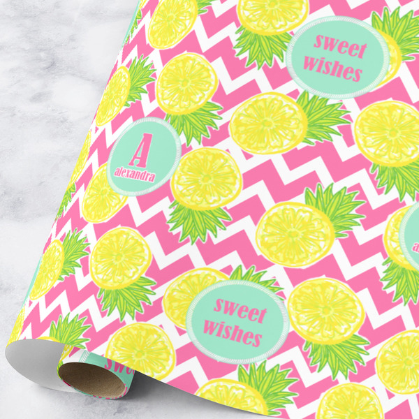 Custom Pineapples Wrapping Paper Roll - Large (Personalized)