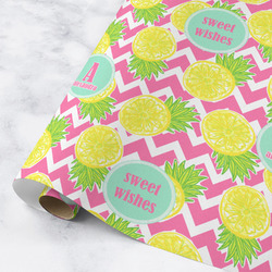 Pineapples Wrapping Paper Roll - Medium - Matte (Personalized)