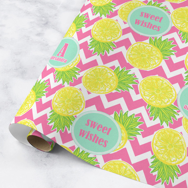 Custom Pineapples Wrapping Paper Roll - Medium - Matte (Personalized)