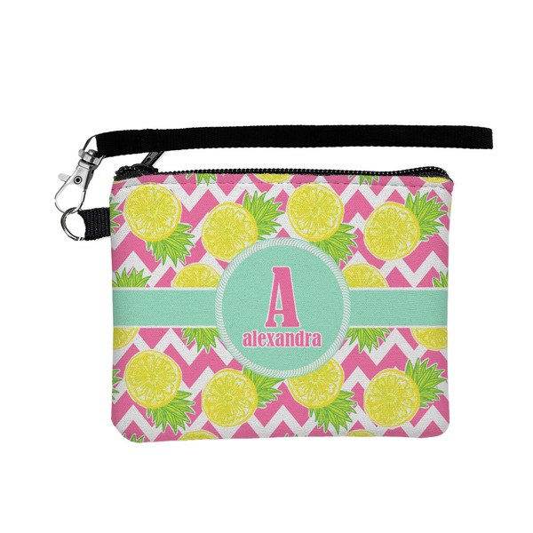 Custom Pineapples Wristlet ID Case w/ Name and Initial