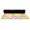 Pineapples Yoga Mat Rolled up Black Rubber Backing