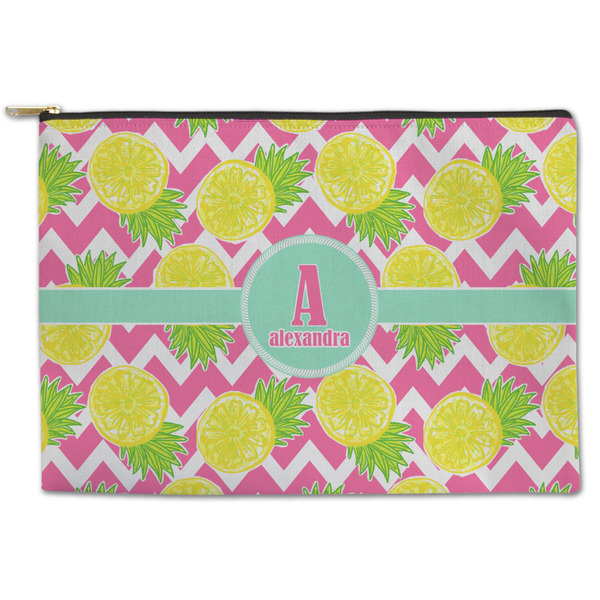 Custom Pineapples Zipper Pouch - Large - 12.5"x8.5" (Personalized)