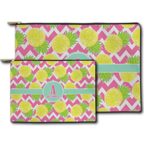 Pineapples Zippered Pouches - Size Comparison
