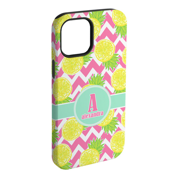 Custom Pineapples iPhone Case - Rubber Lined - iPhone 15 Plus (Personalized)