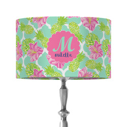 Preppy Hibiscus 12" Drum Lamp Shade - Fabric (Personalized)