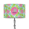 Preppy Hibiscus 12" Drum Lampshade - ON STAND (Fabric)