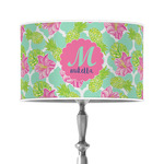 Preppy Hibiscus 12" Drum Lamp Shade - Poly-film (Personalized)