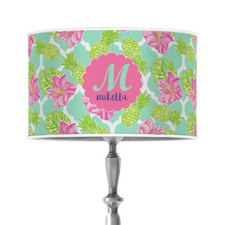 Preppy Hibiscus 12" Drum Lamp Shade - Poly-film (Personalized)