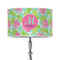 Preppy Hibiscus 12" Drum Lampshade - ON STAND (Poly Film)