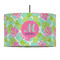 Preppy Hibiscus 12" Drum Pendant Lamp - Fabric (Personalized)