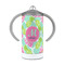 Preppy Hibiscus 12 oz Stainless Steel Sippy Cups - FRONT