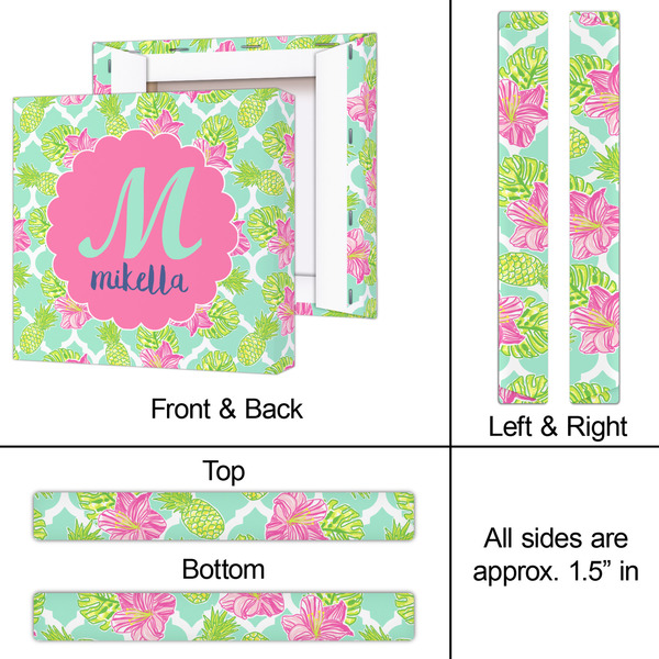 Preppy Hibiscus 12x12 - Canvas Print - Approval