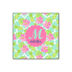 Preppy Hibiscus Wood Print - 12x12 (Personalized)