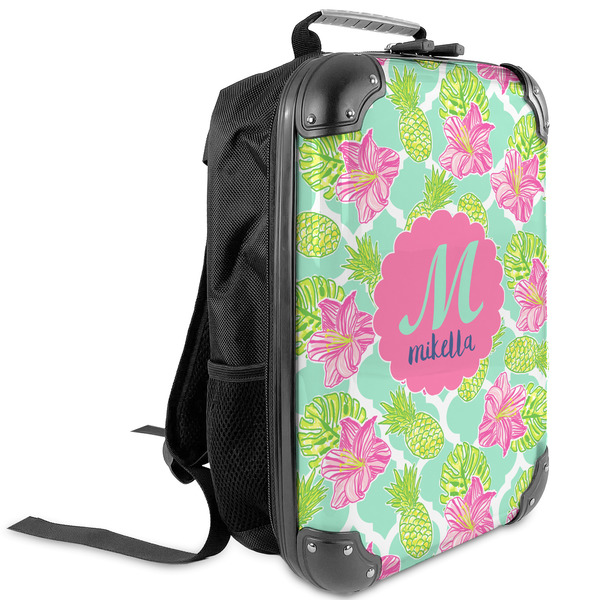 Custom Preppy Hibiscus Kids Hard Shell Backpack (Personalized)