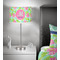 Preppy Hibiscus 13 inch drum lamp shade - in room