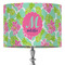 Preppy Hibiscus 16" Drum Lampshade - ON STAND (Fabric)
