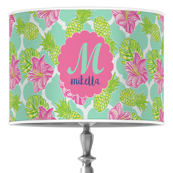 Custom Preppy Hibiscus Drum Lamp Shade (Personalized)