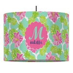 Preppy Hibiscus Drum Pendant Lamp (Personalized)