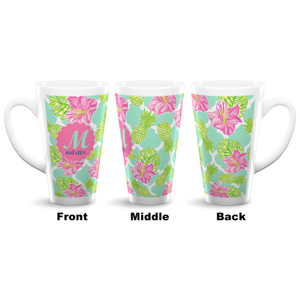 Preppy Hibiscus 16 Oz Latte Mug - Approval