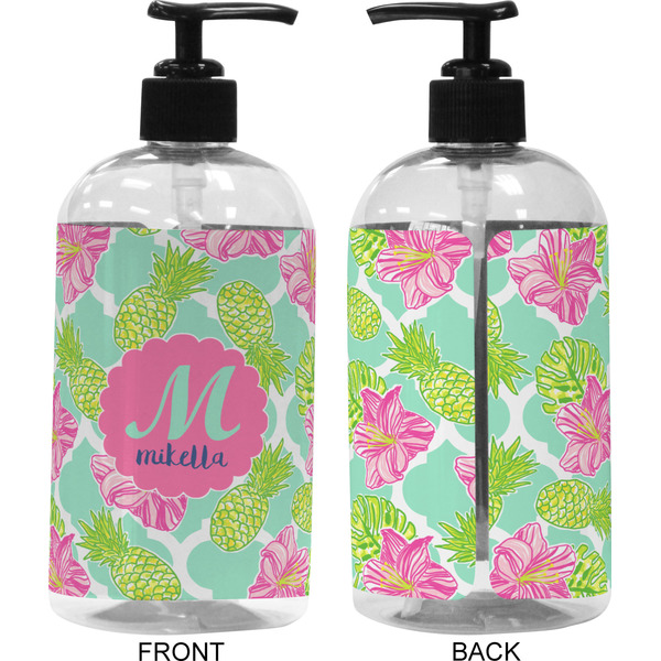 Preppy Hibiscus 16 oz Plastic Liquid Dispenser (Approval)