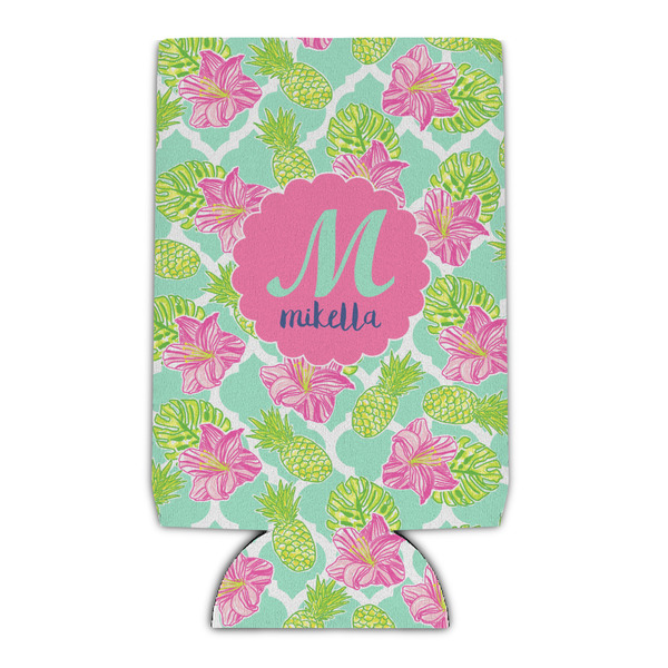 Custom Preppy Hibiscus Can Cooler (Personalized)