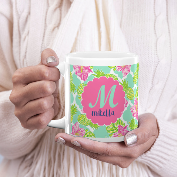 Preppy Hibiscus 20oz Coffee Mug - LIFESTYLE