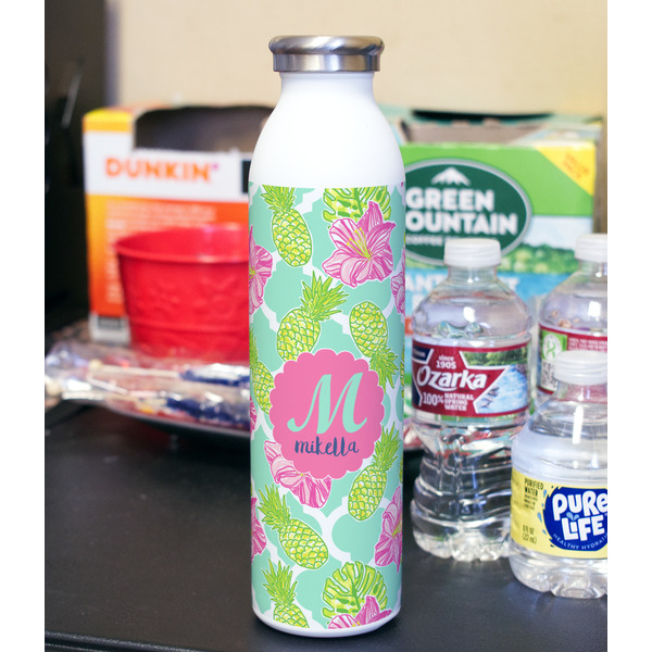 Preppy Hibiscus 20oz Water Bottles - Full Print - In Context