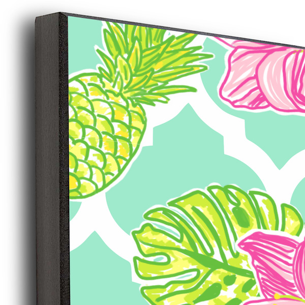 Preppy Hibiscus 20x24 Wood Print - Closeup