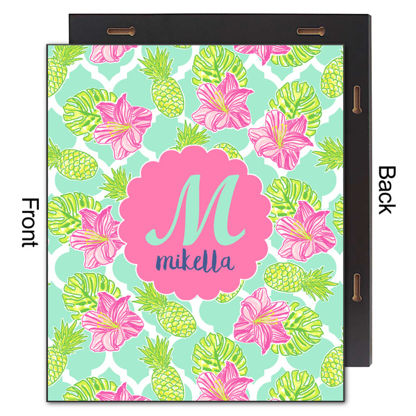 Preppy Hibiscus 20x24 Wood Print - Front & Back View