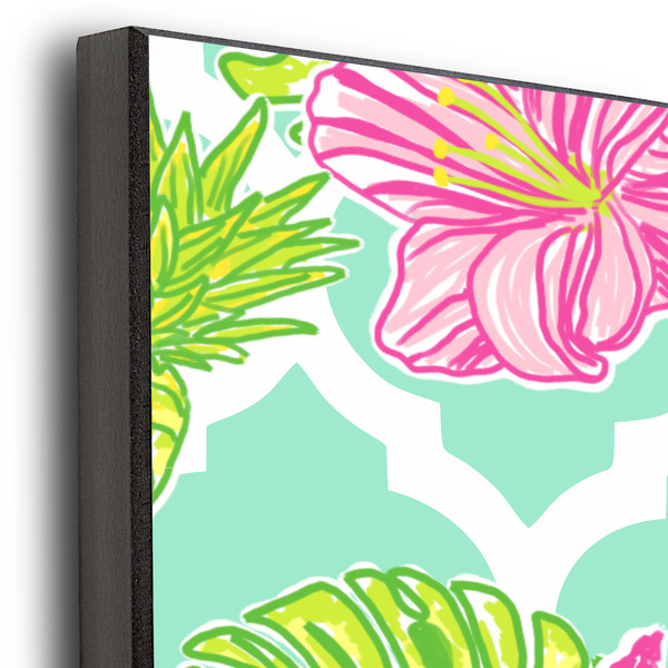 Preppy Hibiscus 20x30 Wood Print - Closeup