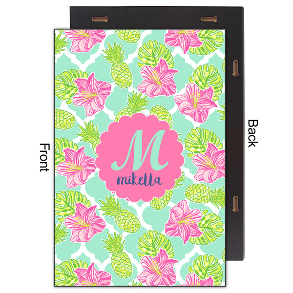Preppy Hibiscus 20x30 Wood Print - Front & Back View
