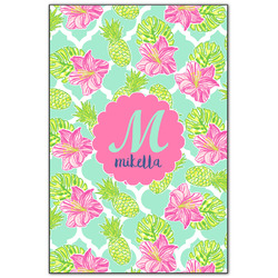 Preppy Hibiscus Wood Print - 20x30 (Personalized)