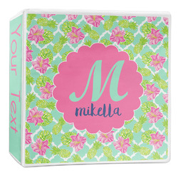 Preppy Hibiscus 3-Ring Binder - 2 inch (Personalized)