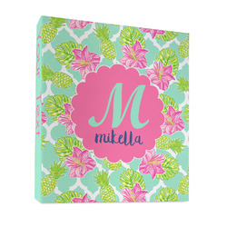 Preppy Hibiscus 3 Ring Binder - Full Wrap - 1" (Personalized)