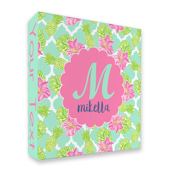 Preppy Hibiscus 3 Ring Binders - Full Wrap - 2" - FRONT