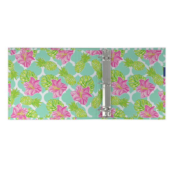 Preppy Hibiscus 3 Ring Binders - Full Wrap - 2" - OPEN INSIDE