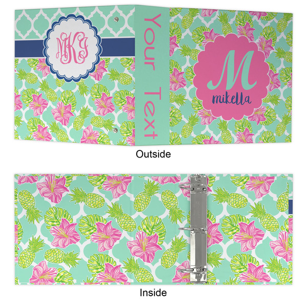 Preppy Hibiscus 3 Ring Binders - Full Wrap - 3" - APPROVAL