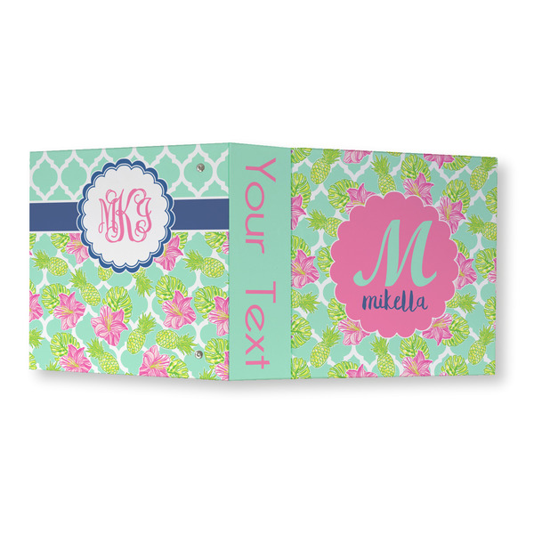 Preppy Hibiscus 3 Ring Binders - Full Wrap - 3" - OPEN OUTSIDE