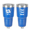 Preppy Hibiscus 30 oz Stainless Steel Ringneck Tumbler - Blue - Double Sided - Front & Back